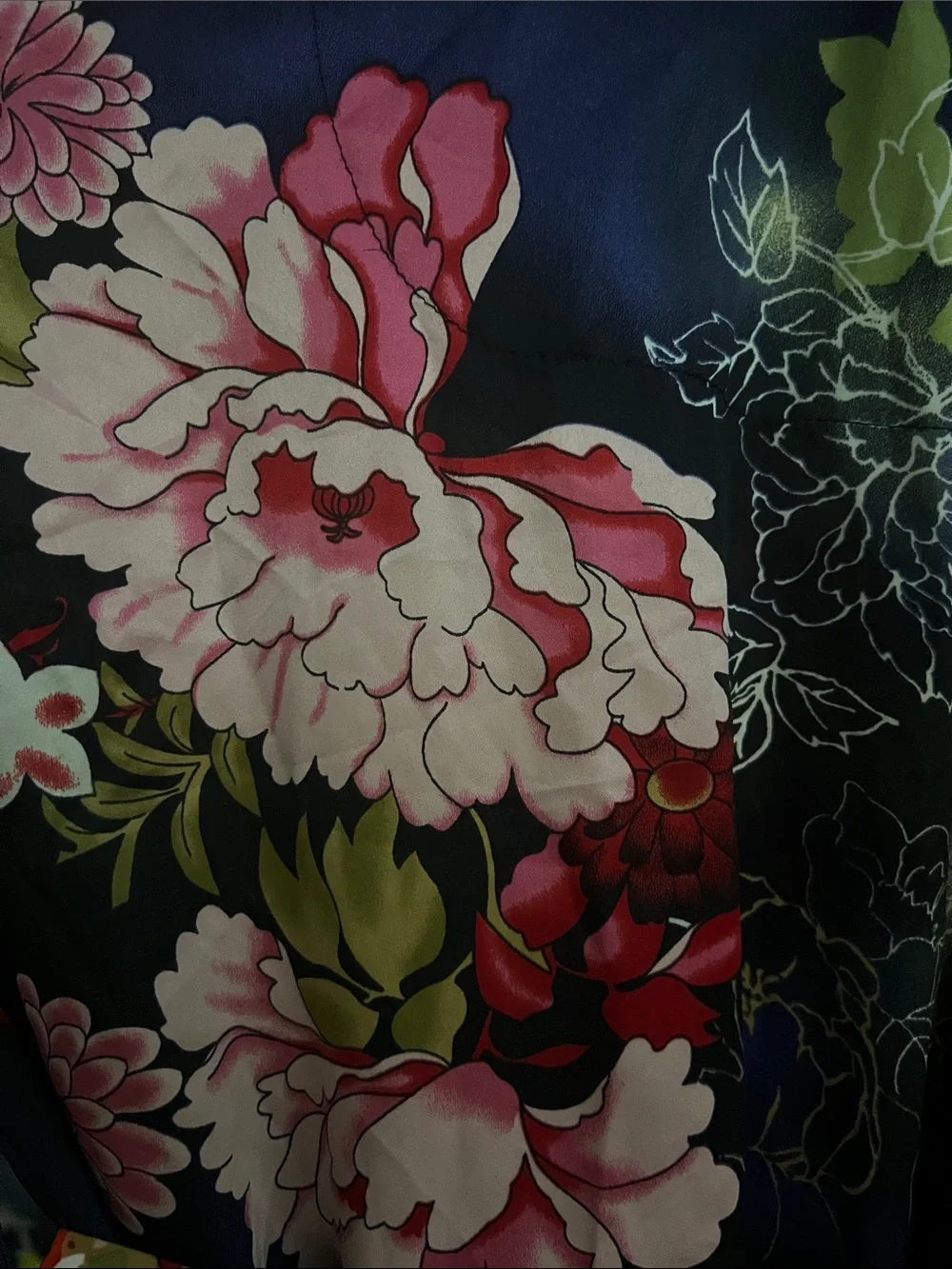 Elegant Floral Wrap Kimono Robe